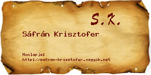 Sáfrán Krisztofer névjegykártya