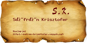 Sáfrán Krisztofer névjegykártya