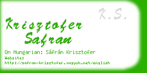 krisztofer safran business card